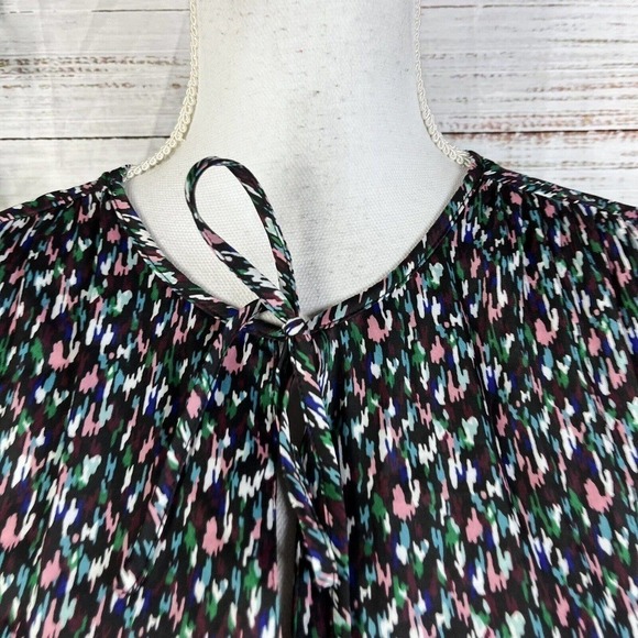 Banana Republic Blouse Top size Small Blue Pink Green Lagenlook Peasant Modest - Picture 5 of 12